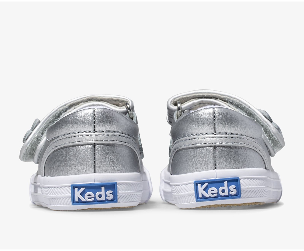 Slip Ons Keds Niña Plateados - Ella Mary Jane - 2571-MBADL